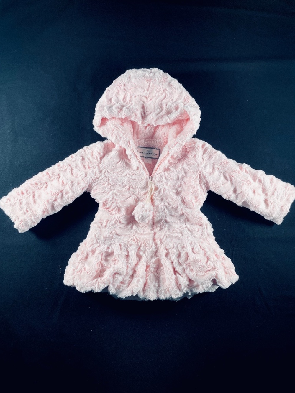 American Widgeon Plush Toddler Pink Textured Faux Fur Hooded Coat Size 2